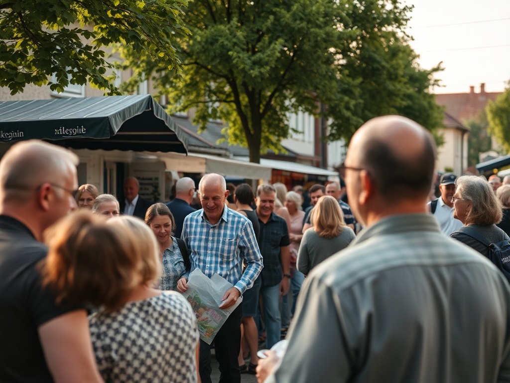 Bocian biały przylądujący do gniazda na dachu w Mikołowie wiosną