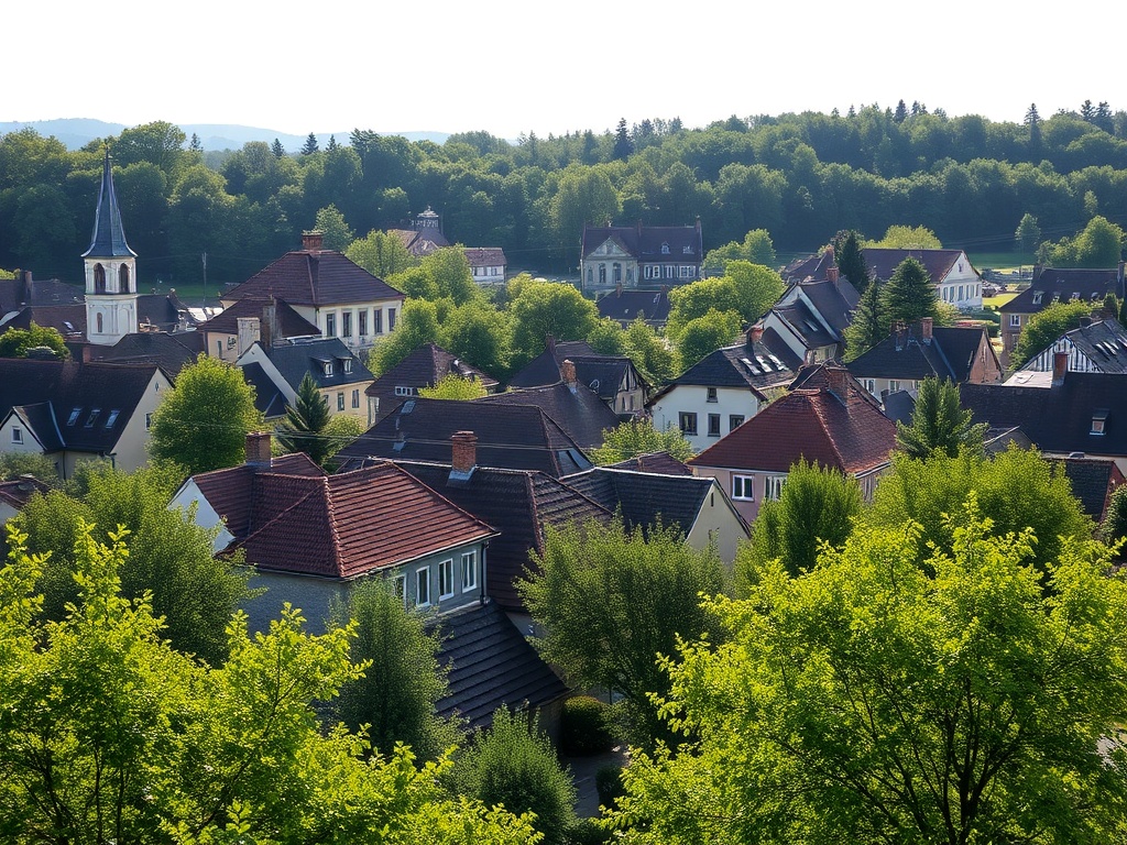 Bocian na gnieździe na dachu domu w Mikołowie, symbol powrotu wiosny